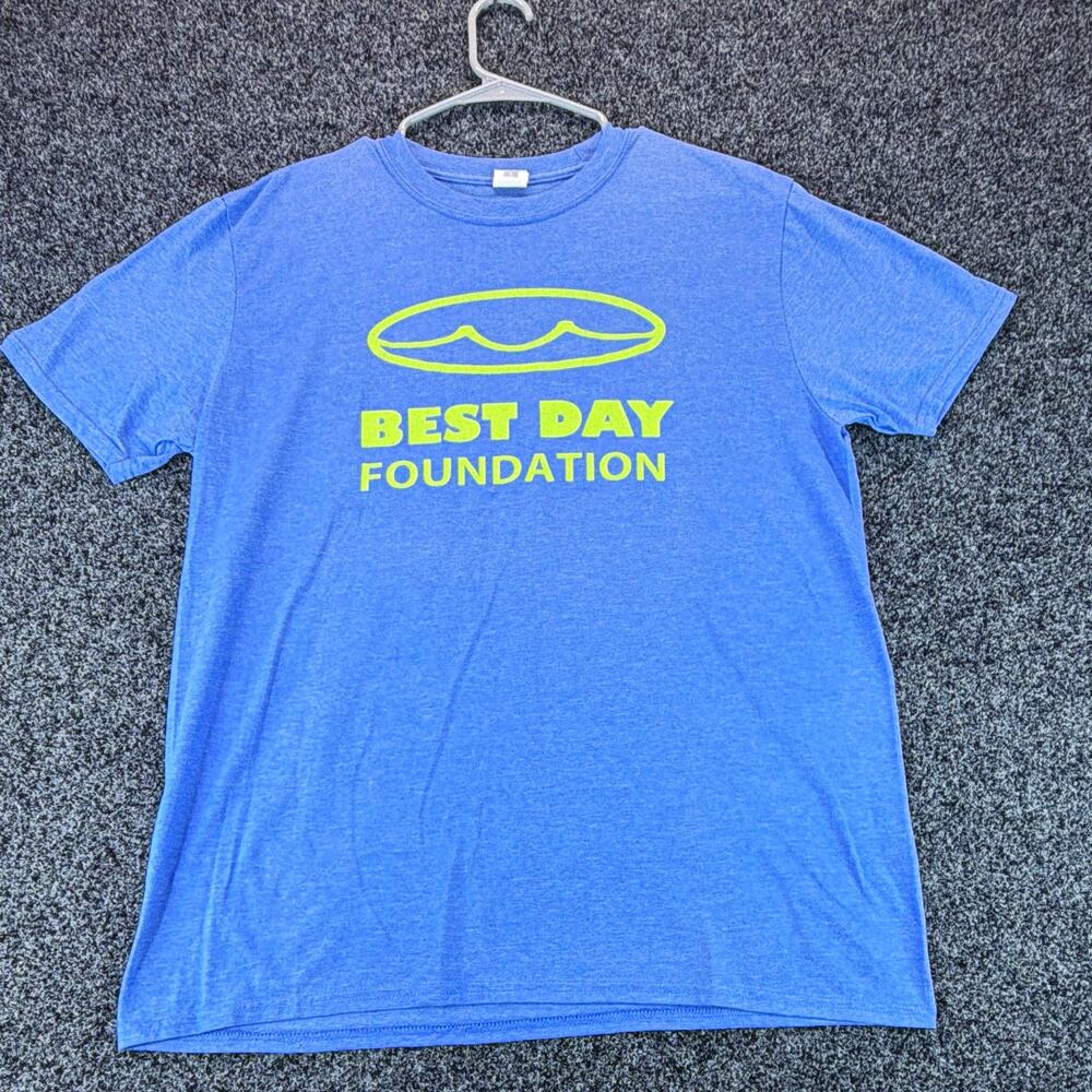 Gildan Softstyle Ring Spun Men's Blue Crew Neck Graphic Logo Tee Short L